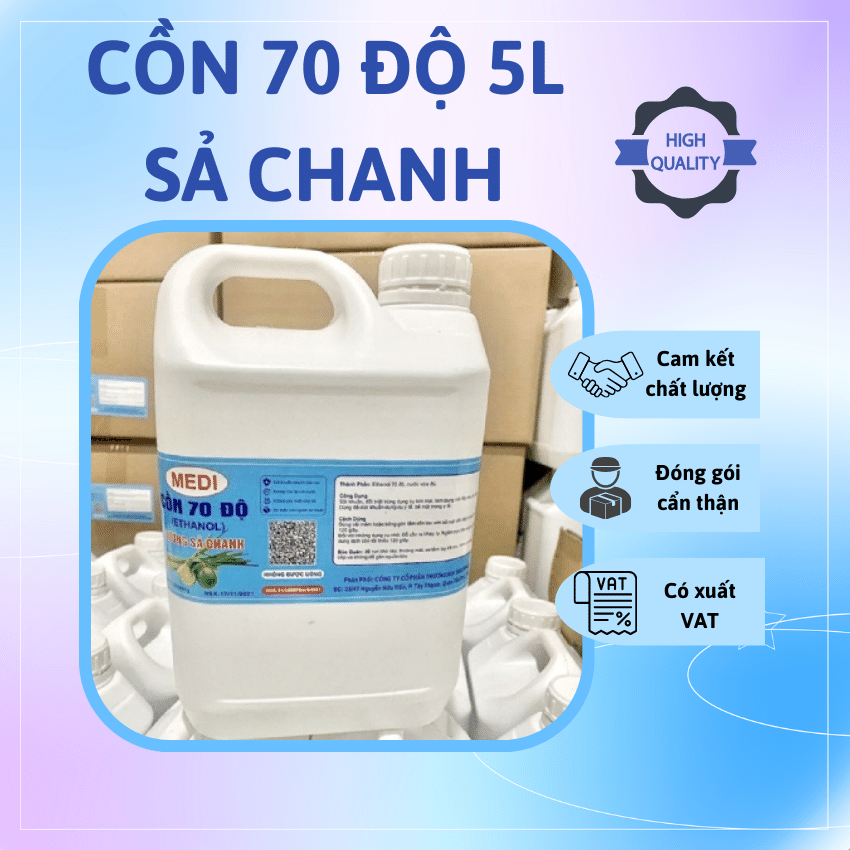 Cồn 70 Độ 5 Lít Sả Chanh - Medi