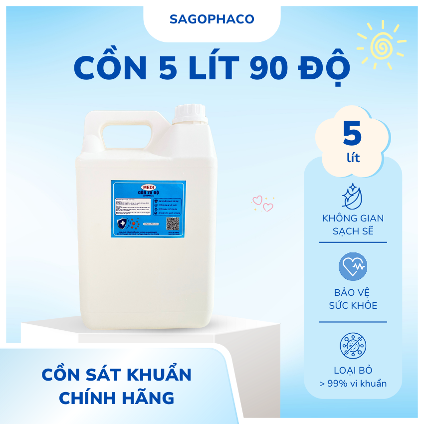 Cồn y tế sát khuẩn 5L 90 độ